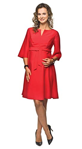 Torelle Maternity Wear 2in1 Elegantes und bequemes Umstandskleid, Stillkleid, Modell: NIMIS, rot, L von Torelle Maternity Wear