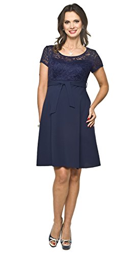 Torelle Maternity Wear Schwangerschaftskleid Knielang, Hochzeitskleid für Schwangere, Modell: SANTIA, dunkelblau, M von Torelle Maternity Wear