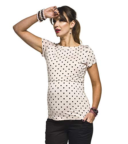 Torelle Damen 2in1 Umstandsshirt mit Stillfunktion, Modell: GAJA, Kurzarm, rosa, S von Torelle Maternity Wear