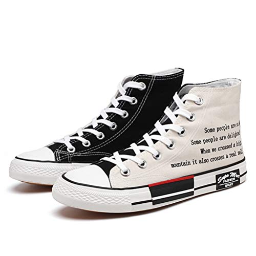 Toride Damen High Top Canvas Schuhe Graffiti Flats Frühling Herbst Casual Sportschuhe Mode Sneakers Schnürschuhe Turnschuhe von Toride