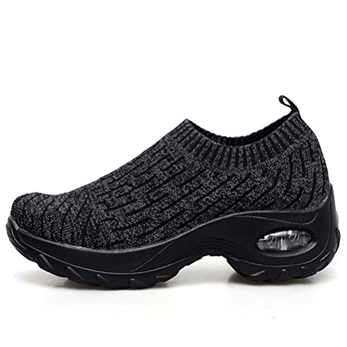 Damen Luftkissen Trainer Schuhe Keilabsatz Mütter Socken Schuhe Slip on Breathable Mesh Frühling Herbst Sportschuhe Mode Walking Sneakers von Toride