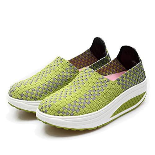 Damen Muffin gewebte Schaukelschuhe Sommer Casual Sportschuhe Slip-on Mode Atmungsaktive gewebte Turnschuhe Schuhe Plattform Turnschuhe von Toride