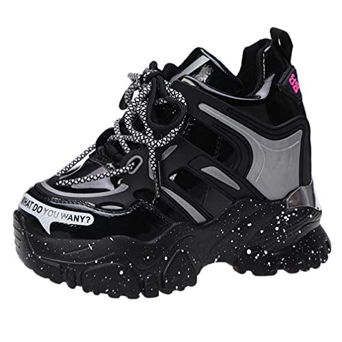 Damen Plattform Trainer Schuhe Frühling Herbst Mode Outdoor Casual Sportschuhe Schnüren Athletic Schuhe Dicker Boden Chunky Sneakers von Toride