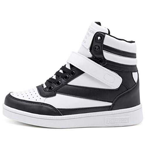 Damen High Top Turnschuhe Versteckte Ferse Lace Up Vulkanisierte Plattform Casual Sport Frühling Herbst Höhe Zunehmende Keilabsatz Trainer Schuhe Schwarz Weiß von Toride