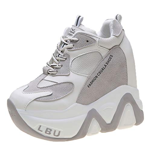Damen-Höhen-zunehmende klobige Plattform-Turnschuhe schnüren Sich Oben Absatz-Ineinander greifen-beiläufige Sportschuhe-Damen-versteckte Fersen-Schuhe Starke untere Trainer-Schuhe Damen-Höhen-zunehmende klobige Plattform-Turnschuhe schnüren Sich Oben Absatz-Ineinander greifen-beiläufige Sportschuhe-Damen-versteckte Fersen-Schuhe Starke untere Trainer-Schuhe von Toride