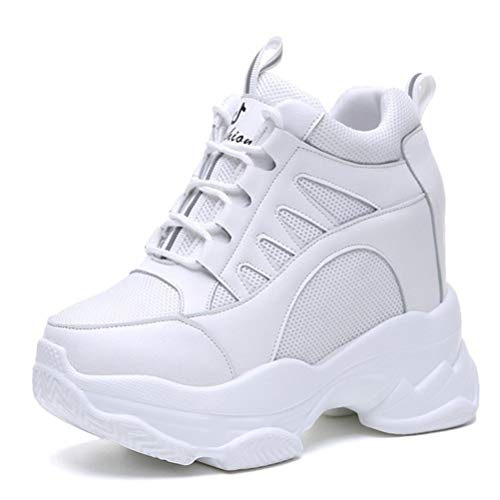 Hohe Chunky Turnschuhe für Damen Plateau Sneakers Lässig Stilvolle Wanderschuhe Bequeme Mesh Atmungsaktive Athletic Hidden Heel Sportschuhe von Toride
