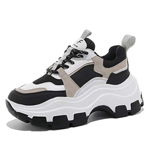 Toride Chunky Sneakers für Damen Plateau Sneakers Bequeme Wanderschuhe Mesh Breathable Wedge Casual Stylish Sports Jogging Athletic Schuhe von Toride