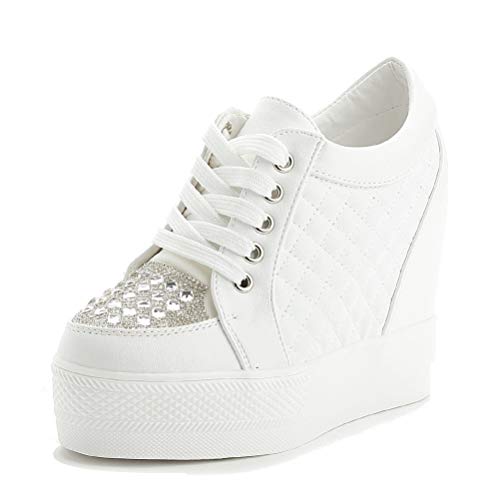 Toride Plateau Sneakers für Damen Hohe Casual Stylish Sportschuhe Frühling Herbst Sneakers Hidden Heel Atmungsaktive Bequeme Wanderschuhe von Toride