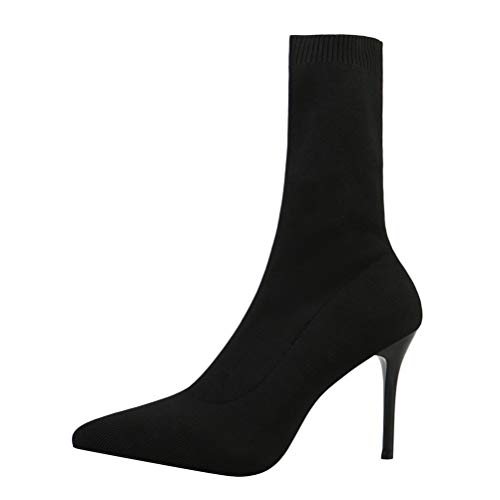 Toride Sockenstiefel Damen Absätze Dünne Absätze Stilettos Herbst Winter Spitzzehen High Heels Stilvolle Casual Party Strickstiefeletten von Toride