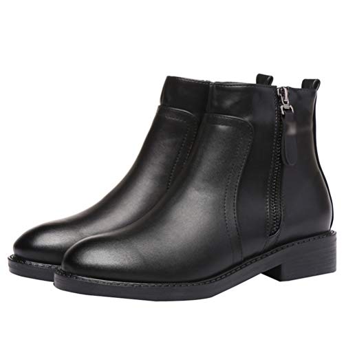 Toride Stiefel Damen Knöchel Ferse flach Frühling Frühling kurze Stiefel stilvolle Lässige High Heels Runde Zehen Leder Stiefeletten von Toride