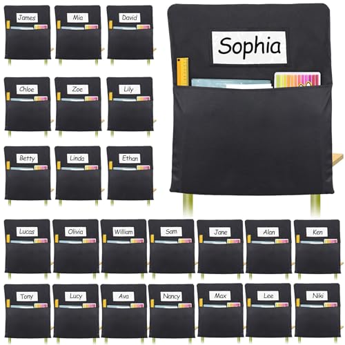 Toriexon Chairback Buddy Taschendiagramm, 24 Stück, 51,1 x 43,7 cm, Stuhltaschen für Klassenzimmer, Schule, Zuhause, Rückenlehnen-Organizer für Kinder im Klassenzimmer von Toriexon