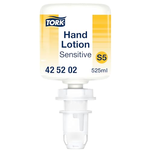 Tork Sensitive Feuchtigkeitsspendende Hand Mini Lotion S5, parfümfreie Handcreme, 1×525 ml, 425202 von Tork