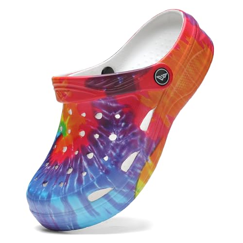 Tormigo Bequeme Garten-Clogs für Jungen und Mädchen, Slip-On-Pantoletten, Sandalen, Strandpantoffel für kleine/große Kinder, Regenbogen, 3 Big Kid von Tormigo