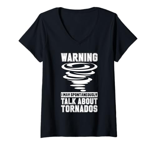 Damen Warnung: Talk About Tornados Design T-Shirt mit V-Ausschnitt Damen Warnung: Talk About Tornados Design T-Shirt mit V-Ausschnitt von Tornado Enthusiast Designs