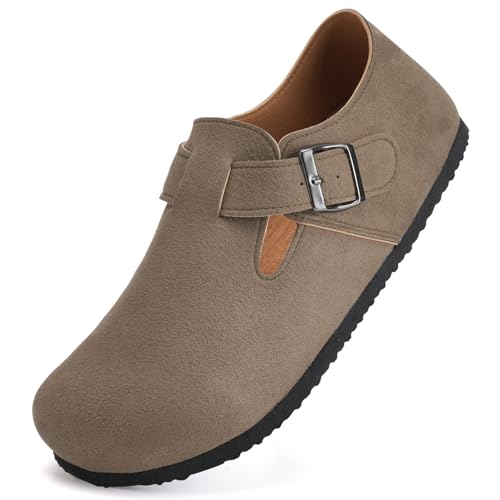 Damen Pantoletten Hausschuhe Slipper Geschlossen Clogs für Frauen aus Leder(Grün,38 EU) von Torotto