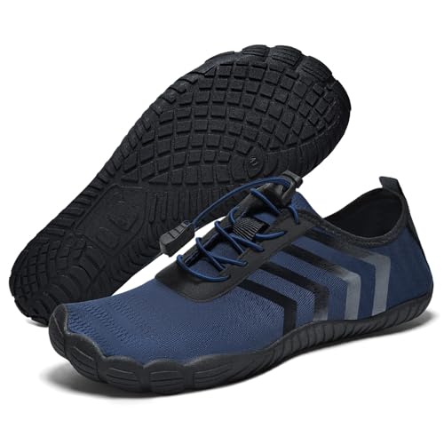 Torotto Barfußschuhe Fitnessschuhe Barfussschuhe Herren Damen Atmungsaktiv Schnell Trocknen Knit Zero-Drop Outdoor Unisex(Blau 40) von Torotto