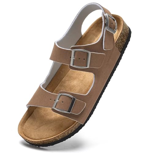 Torotto Damen-Sandalen mit Kork-Fußbett, offener Zehenbereich, verstellbares Gurtband, athletische Slides, Sandalen für Spaziergänge, Strand, drinnen und draußen, 750/Khaki, 40 EU Torotto Damen-Sandalen mit Kork-Fußbett, offener Zehenbereich, verstellbares Gurtband, athletische Slides, Sandalen für Spaziergänge, Strand, drinnen und draußen, 750/Khaki, 40 EU von Torotto