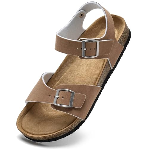 Torotto Damen-Sandalen mit Kork-Fußbett, offener Zehenbereich, verstellbares Gurtband, athletische Slides, Sandalen für Spaziergänge, Strand, drinnen und draußen, 761/Khaki, 39.5 EU Torotto Damen-Sandalen mit Kork-Fußbett, offener Zehenbereich, verstellbares Gurtband, athletische Slides, Sandalen für Spaziergänge, Strand, drinnen und draußen, 761/Khaki, 39.5 EU von Torotto