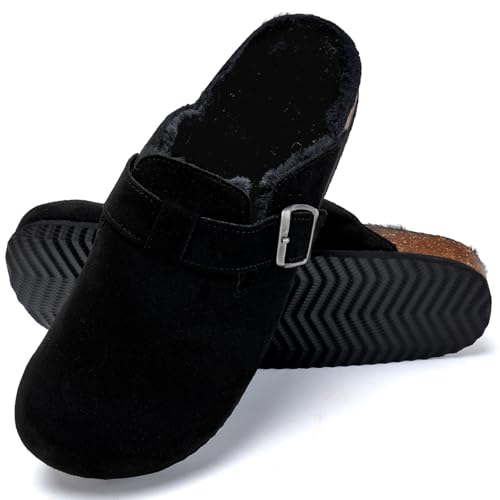 Torotto Hausschuhe Damen Pantoffeln Filzpantoffeln Clogs Hausschlappen Bequeme Hüttenschuhe(schwarz,39 EU) von Torotto