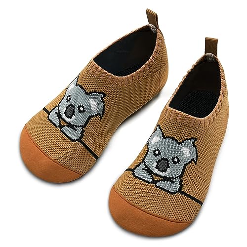 Torotto Hausschuhe Kinder Mädchen Junge Pantoffeln Atmungsaktive rutschfest Weich Turnschläppchen Barfussschuhe für Lauflernschuhe Kleinkinder Schuhe Kindergarten Unisex(Koala 26/27EU) von Torotto