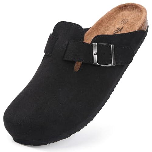 Torotto Herren Damen Pantoletten Hausschuhe Clogs Bequeme(schwarz,40 EU) von Torotto