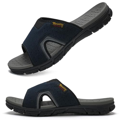 Torotto Herren Hausschuhe Schlappen Sommerschuhe Flache Sandalen Freizeit Sports Badesandalen von Torotto