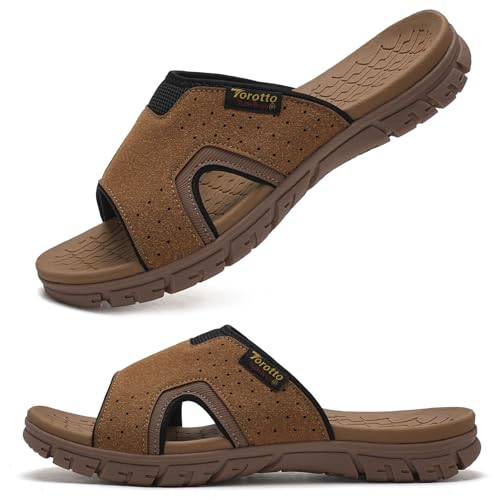 Torotto Herren Hausschuhe Schlappen Sommerschuhe Flache Sandalen Freizeit Sports Badesandalen von Torotto