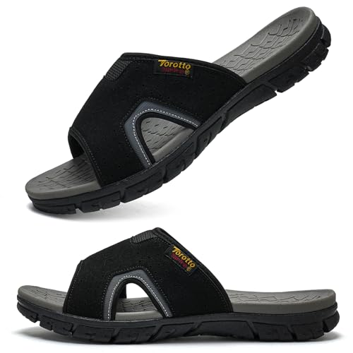Torotto Herren Hausschuhe Schlappen Sommerschuhe Flache Sandalen Freizeit Sports Badesandalen von Torotto