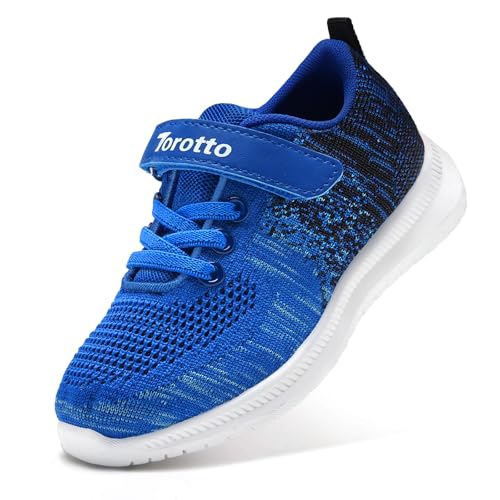 Torotto Laufschuhe Kinder Sportschuhe Mädchen Jungen Turnschuhe Hallenschuhe Klettverschlu Sneaker,Blau US 1 Big Kid von Torotto