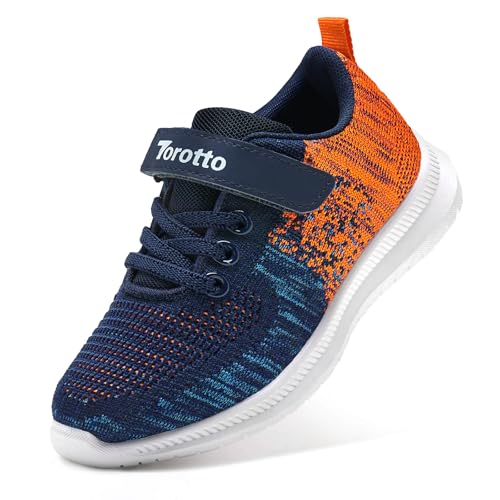 Torotto Laufschuhe Kinder Sportschuhe Mädchen Jungen Turnschuhe Hallenschuhe Klettverschlu Sneaker,Blue Curacao US 10 Children von Torotto