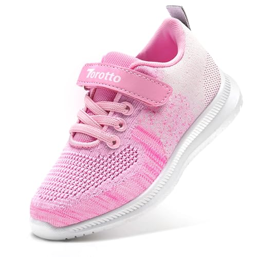 Torotto Laufschuhe Kinder Sportschuhe Mädchen Jungen Turnschuhe Hallenschuhe Klettverschlu Sneaker,Rosa US 13 Children von Torotto