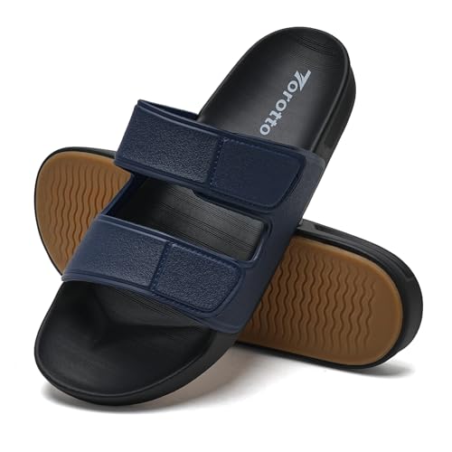 Torotto Herren Badelatschen Badeschuhe Badeschlappen Pantoletten Badesandalen Saunaschuhe Schlappen Hausschuhe Latschen Männer von Torotto