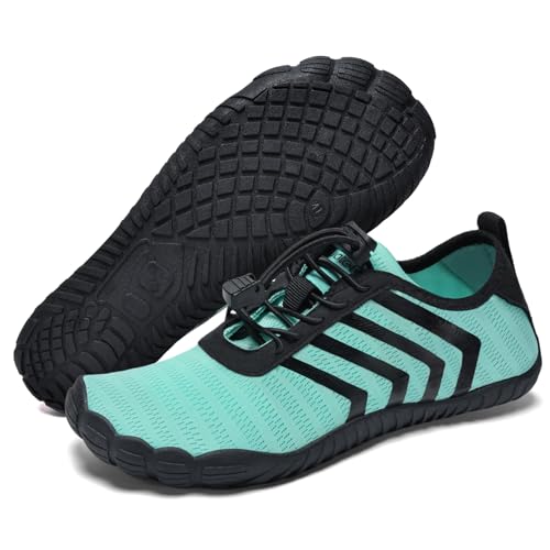 Torotto Barfußschuhe Fitnessschuhe Barfussschuhe Herren Damen Atmungsaktiv Schnell Trocknen Knit Zero-Drop Outdoor Unisex(Blattgrün 41) von Torotto