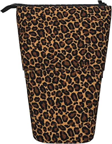 Torribala Teleskop-Federmäppchen, Leopard, Kleiner Stifthalter mit Reißverschluss, Make-up-Tasche, Federmäppchen, Federmäppchen von Torribala