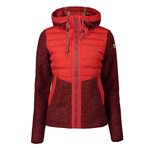 Torstai Jacke Damen mit Kapuze Warmer Midlayer-Hoodie aus dickem Strickgewebe, Farbe:Rot, Größe:XL von Torstai