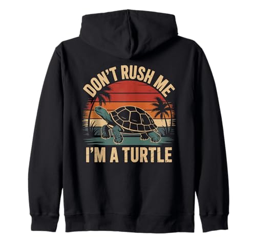 Don't rush me I'm a turtle Retro Land Turtle Designs für Männer Kapuzenjacke von Tortoise Wildlife Land Animal Animal Turtles