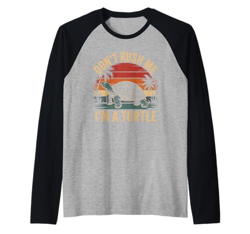 Don't rush me I'm a turtle Retro Land Turtle Designs für Männer Raglan von Tortoise Wildlife Land Animal Animal Turtles