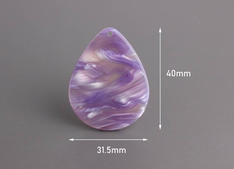 4 Lavendel Lila Tropfen Ohrring Zubehör, Pastellfarben, Harz Schildpatt Herstellung Diy, Acryl Rohlinge Monogramm, Td049-40-Pl03 von TortoiseShellSupply