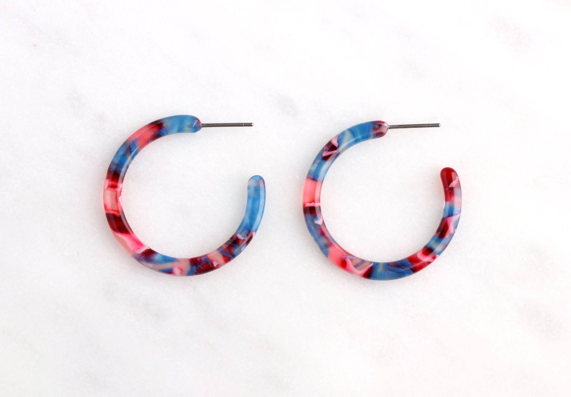 Kleine Blaue Hoop Ohrring Komponente, 1 Paar, Schildpatt Acetat Ohrringe, Dünne Ohrring, Roter Harz Abgerundete Creolen Ear023-30-Ur Kleine Blaue Hoop Ohrring Komponente, 1 Paar, Schildpatt Acetat Ohrringe, Dünne Ohrring, Roter Harz Abgerundete Creolen Ear023-30-Ur von TortoiseShellSupply
