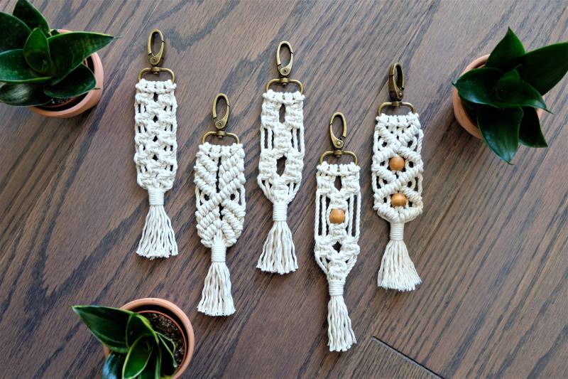 Makramee Schlüsselanhänger Süßer Schlüsselanhänger, Kleiner Makramee Seil Schlüsselanhänger Makramee, Geldbörse, Boho Accessoires, Geschenke Für Sie von TortueCrafts