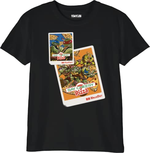 Tortues Ninja Jungen Botmntdts005 T-Shirt, Schwarz, 10 Jahre von Tortues Ninja