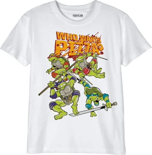 Tortues Ninja Jungen Botmntdts010 T-Shirt, weiß, 10 Jahre von Tortues Ninja