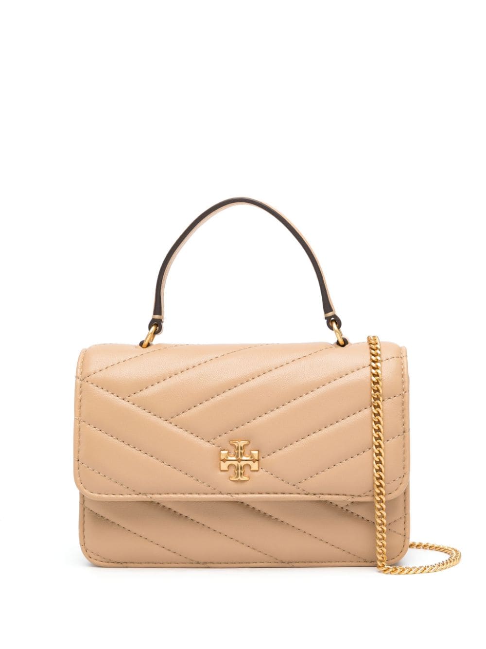 Tory Burch Gesteppte Schultertasche mit Logo - Nude von Tory Burch