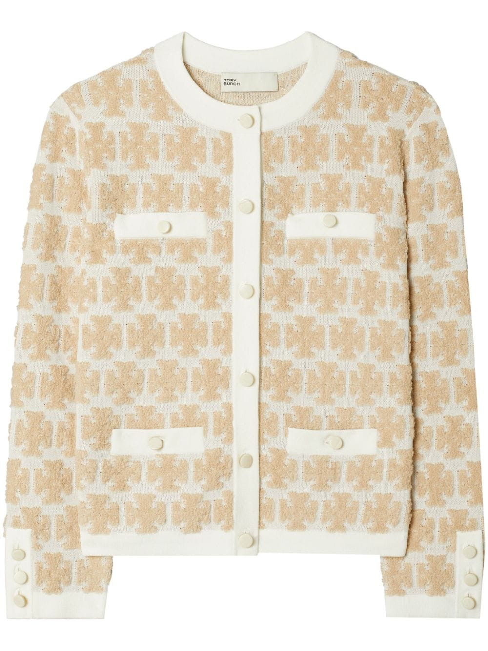 Tory Burch Kendra Bouclé-Cardigan - Nude von Tory Burch