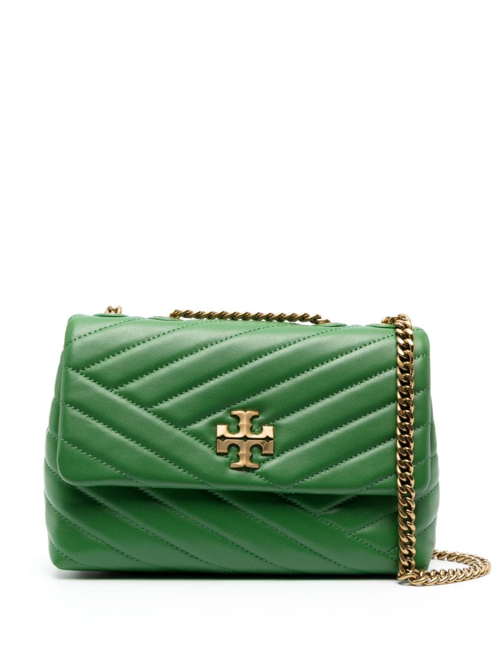 Tory Burch Kira Schultertasche mit Zickzackmuster - Grün von Tory Burch