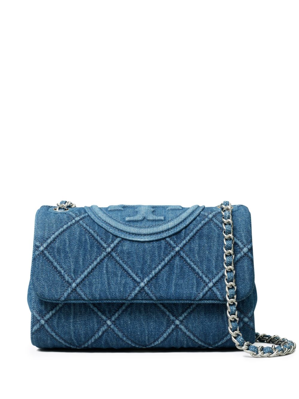 Tory Burch Kleine Fleming Jeans-Schultertasche - Blau von Tory Burch