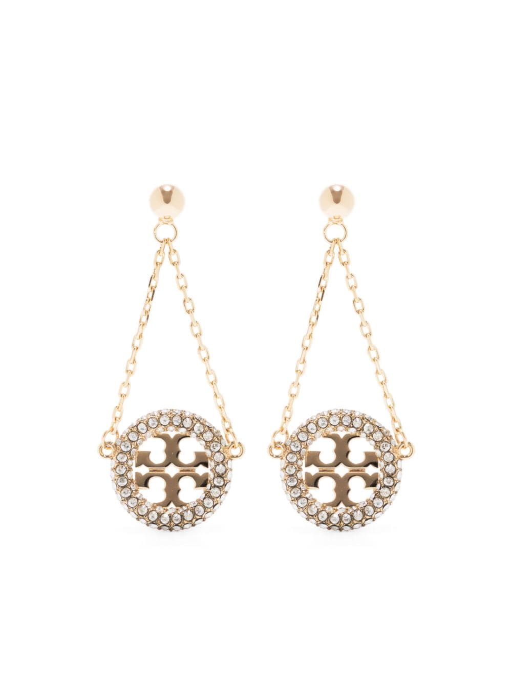 Tory Burch Miller Ohrstecker mit Pavé - Gold von Tory Burch