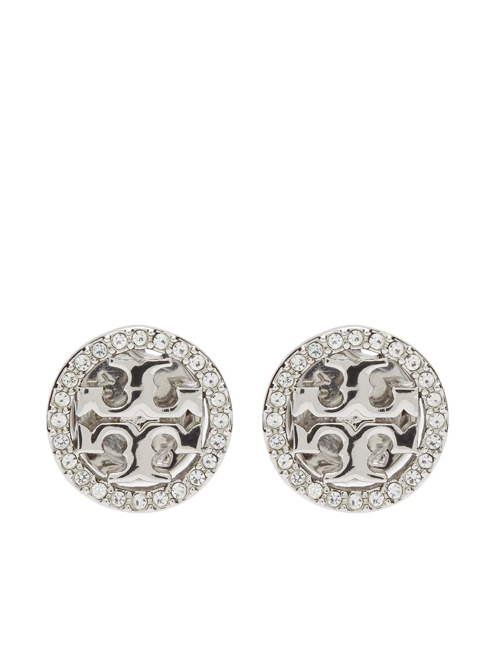 Tory Burch Ohrstecker mit Kristallen - Silber von Tory Burch