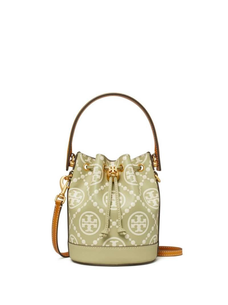 Tory Burch Mini T Monogram Beuteltasche - Grün von Tory Burch