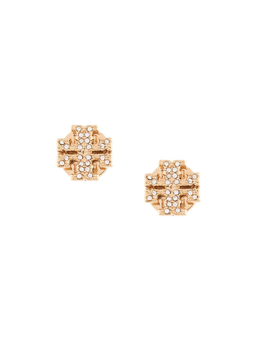 Tory Burch Ohrstecker mit Kristall-Logo - Gold von Tory Burch